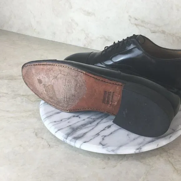 Johnston &amp; Murphy Optima Comfort Black Leather Cap Toe Lace-up Shoes Size 9