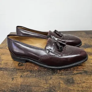 Johnston Murphy Optima Shoes Brogue Wingtips Kiltie Tassel Slip On Burgundy 15D