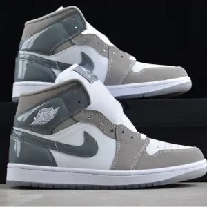 Jordan Men's Gray and White Sneakers