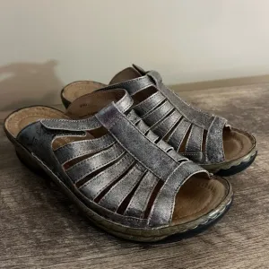 Josef Seibel Claudia Leather Slip On Wedge Sandals EU Size 40 US 9-9.5 comfort