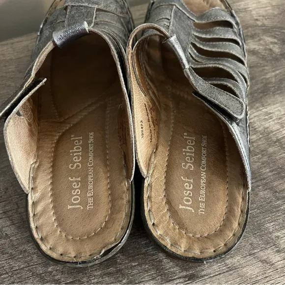 Josef Seibel Claudia Leather Slip On Wedge Sandals EU Size 40 US 9-9.5 comfort