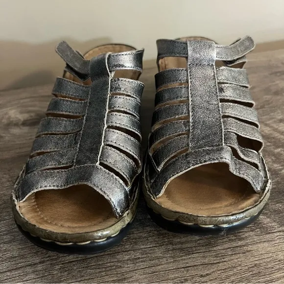 Josef Seibel Claudia Leather Slip On Wedge Sandals EU Size 40 US 9-9.5 comfort