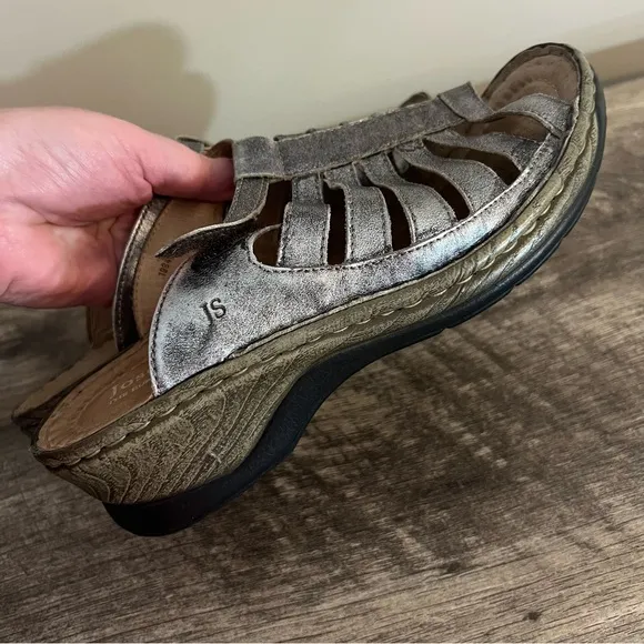 Josef Seibel Claudia Leather Slip On Wedge Sandals EU Size 40 US 9-9.5 comfort