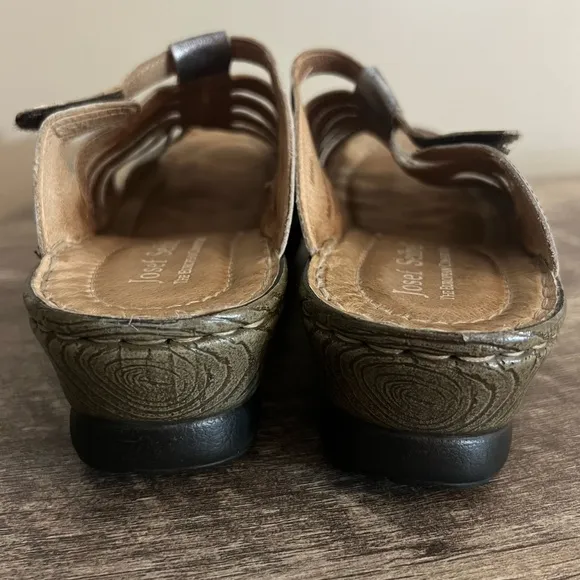Josef Seibel Claudia Leather Slip On Wedge Sandals EU Size 40 US 9-9.5 comfort