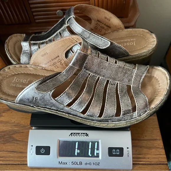 Josef Seibel Claudia Leather Slip On Wedge Sandals EU Size 40 US 9-9.5 comfort