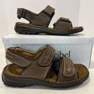 Josef Seibel NEW Brown Leather Sandals Fisherman Comfort Walking Mens EU42 8.5-9