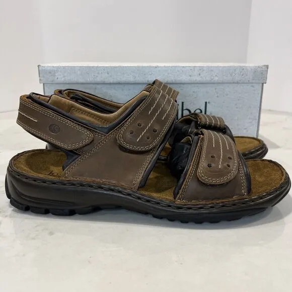 Josef Seibel NEW Brown Leather Sandals Fisherman Comfort Walking Mens EU42 8.5-9