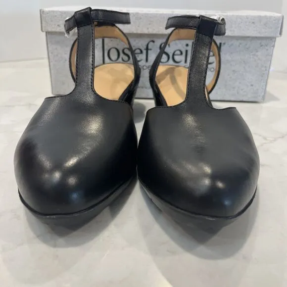 Josef Seibel Sue Black EU 41 10-10.5 Leather Comfort Pumps Sandals Ankle Strap