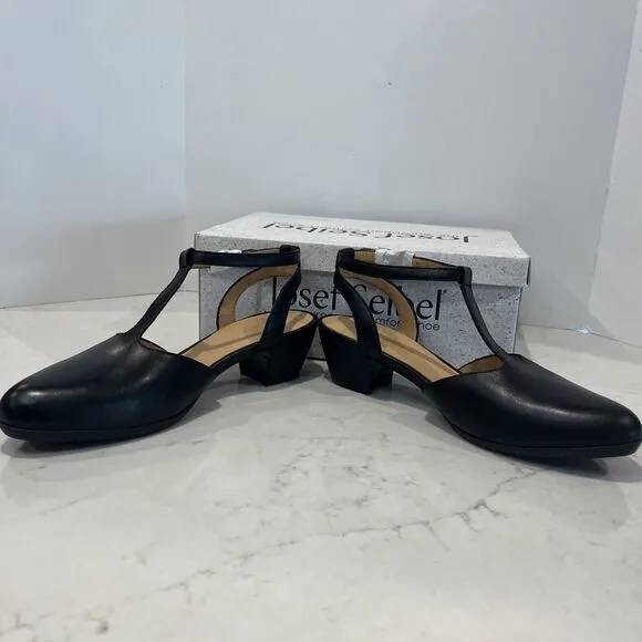 Josef Seibel Sue Black EU 41 10-10.5 Leather Comfort Pumps Sandals Ankle Strap