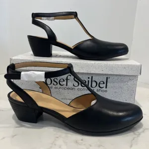 Josef Seibel Sue Black EU 41 10-10.5 Leather Comfort Pumps Sandals Ankle Strap