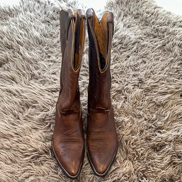 Justin Bay Apache Cowhide Foot L4935 Classic Western Boot Ladies 8 1/2C EUC $289