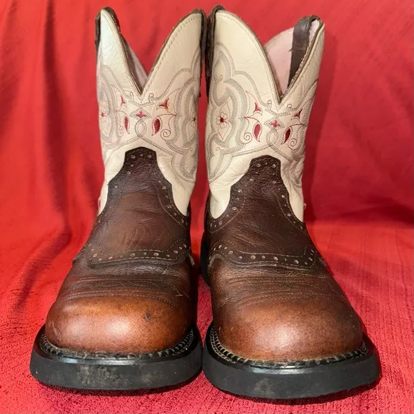 JUSTIN Boots, Gypsy Barnwood Brown Cowboy Boots, Women’s Size 9 B, VGUC