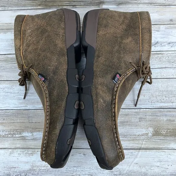 Justin Shoes S 14M Driver Moc Casual Tan Leather Work Boots Utility Comfort