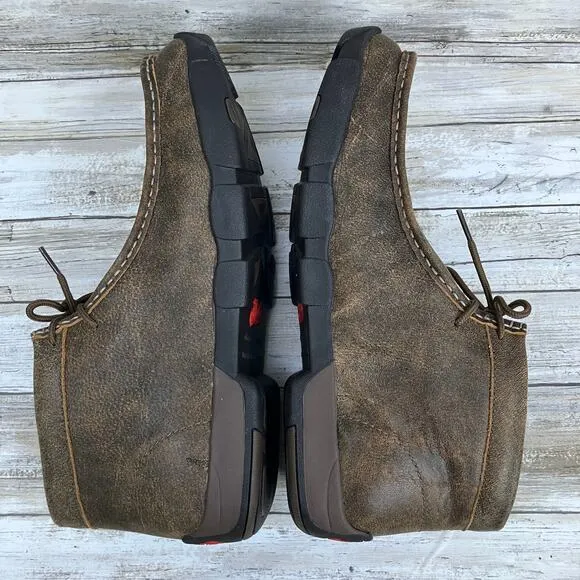 Justin Shoes S 14M Driver Moc Casual Tan Leather Work Boots Utility Comfort
