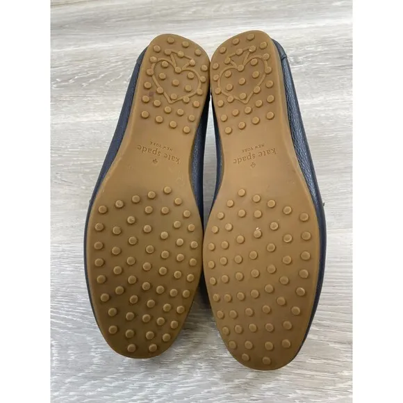 Kate Spade Carmen Women's 8.5B Blue Nubuck Leather Slip-On Moccasin Loafer Shoes