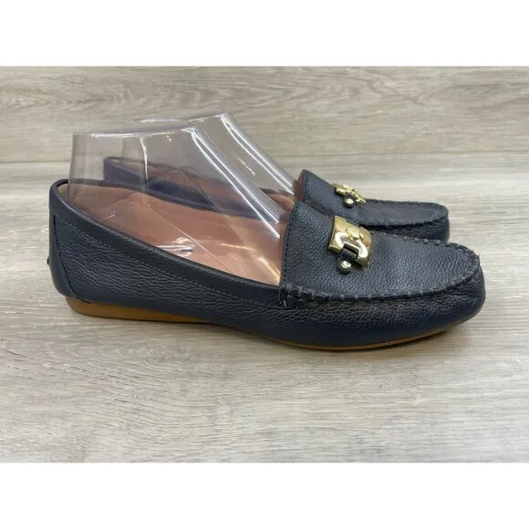 Kate Spade Carmen Women's 8.5B Blue Nubuck Leather Slip-On Moccasin Loafer Shoes