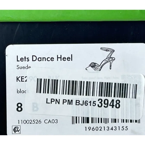 Kate Spade Let's Dance Heel Black Disco Ball Ankle Strap Women's 8B Tried On