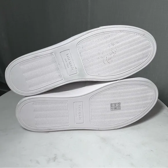 Kate Spade NEW Azores Slip-On Perforated Leather Sneakers Shoes White Size 7.5