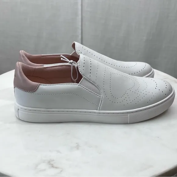 Kate Spade NEW Azores Slip-On Perforated Leather Sneakers Shoes White Size 7.5