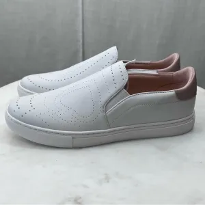 Kate Spade NEW Azores Slip-On Perforated Leather Sneakers Shoes White Size 7.5