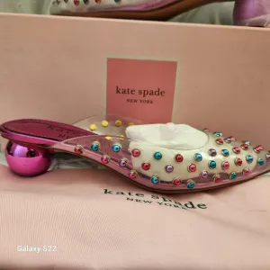 KATE SPADE  Women's Clear Multi Honor Pointed Toe Slip On Heeled Shoes 5.5