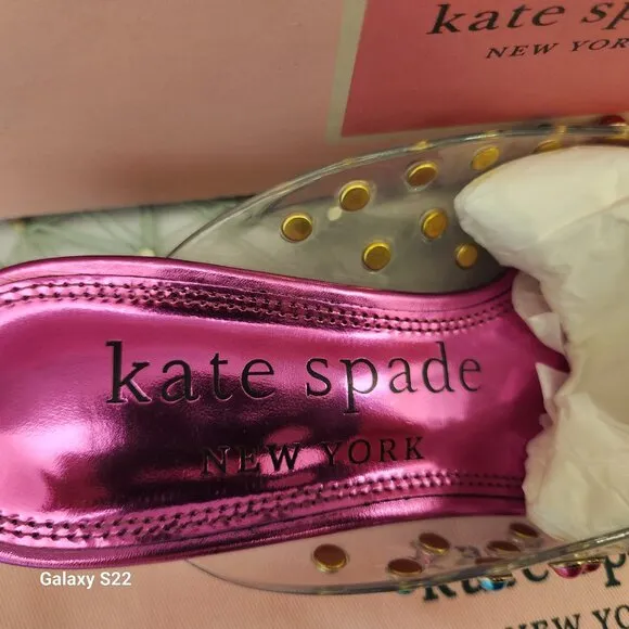 KATE SPADE  Women's Clear Multi Honor Pointed Toe Slip On Heeled Shoes 5.5