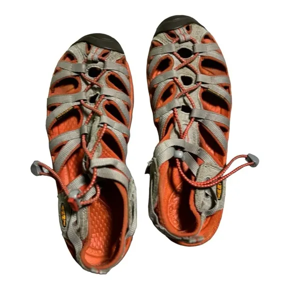 Keen Newport Closed Toe Sport Sandals Size 9 Orange Waterproof Hiking Sandals