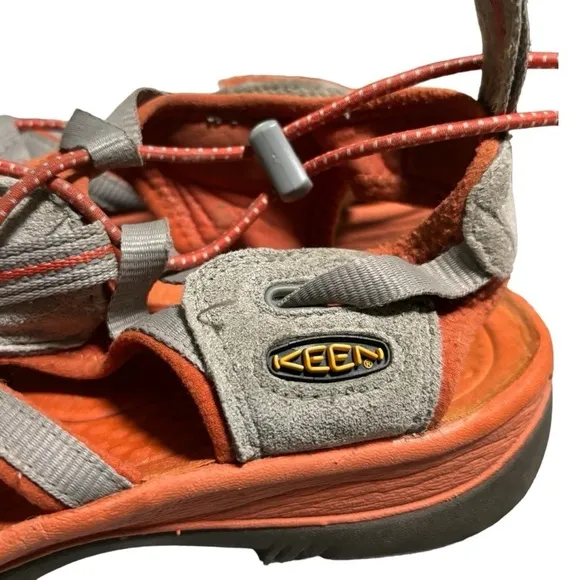 Keen Newport Closed Toe Sport Sandals Size 9 Orange Waterproof Hiking Sandals