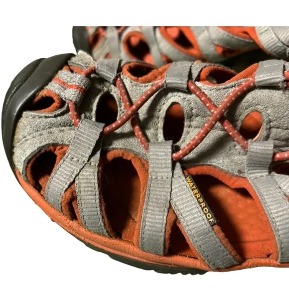 Keen Newport Closed Toe Sport Sandals Size 9 Orange Waterproof Hiking Sandals