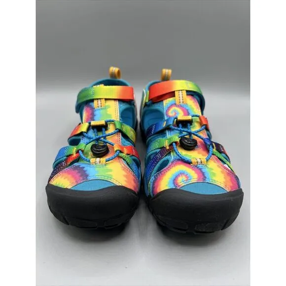 KEEN Seacamp II CNX Closed Toe Sandals Original Tie-Dye Vivid Blue Size 5 NIB