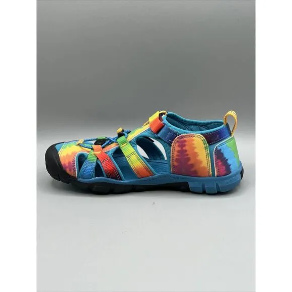 KEEN Seacamp II CNX Closed Toe Sandals Original Tie-Dye Vivid Blue Size 5 NIB