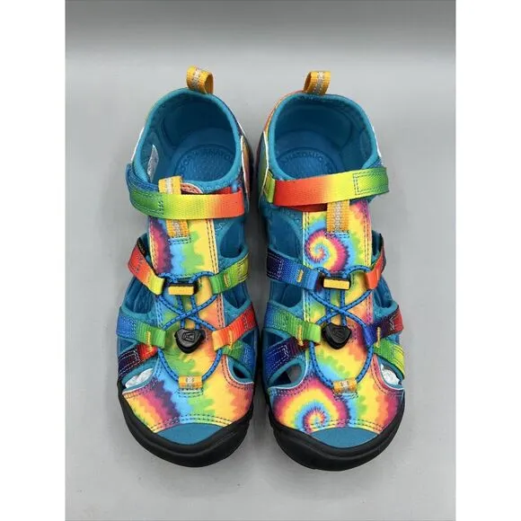 KEEN Seacamp II CNX Closed Toe Sandals Original Tie-Dye Vivid Blue Size 5 NIB