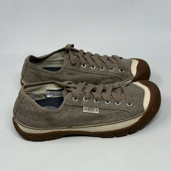 Keen Ventura Sneakers Womens 11 Tan Brown Cotton Canvas Bumper Toe Comfort Shoes