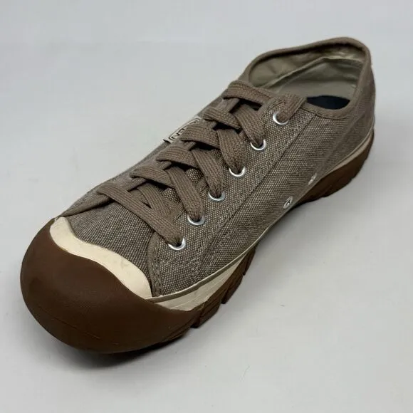 Keen Ventura Sneakers Womens 11 Tan Brown Cotton Canvas Bumper Toe Comfort Shoes