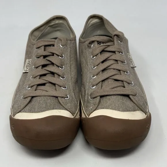 Keen Ventura Sneakers Womens 11 Tan Brown Cotton Canvas Bumper Toe Comfort Shoes