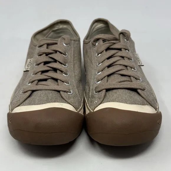 Keen Ventura Sneakers Womens 11 Tan Brown Cotton Canvas Bumper Toe Comfort Shoes