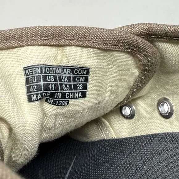 Keen Ventura Sneakers Womens 11 Tan Brown Cotton Canvas Bumper Toe Comfort Shoes