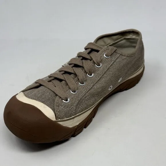 Keen Ventura Sneakers Womens 11 Tan Brown Cotton Canvas Bumper Toe Comfort Shoes