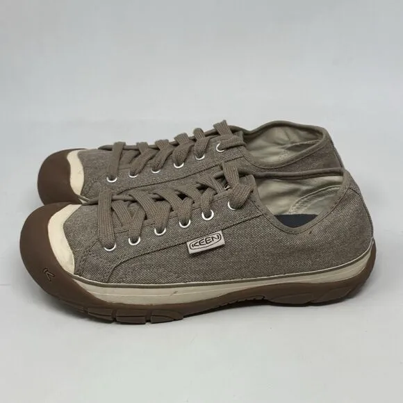 Keen Ventura Sneakers Womens 11 Tan Brown Cotton Canvas Bumper Toe Comfort Shoes