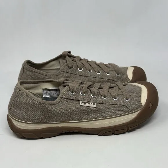 Keen Ventura Sneakers Womens 11 Tan Brown Cotton Canvas Bumper Toe Comfort Shoes