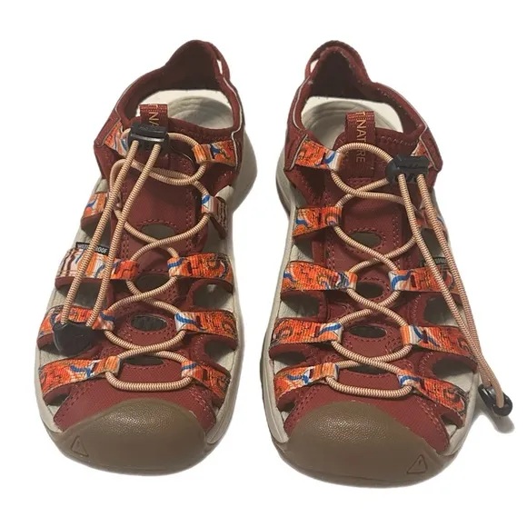 KEEN Womens Astoria West Closed Toe Sandals Orange Wave Red