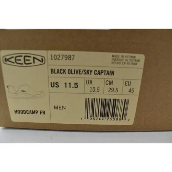 Keen Mens Size 11.5 Hoodcamp FR Black Olive Sky Captain Slip On Shoes