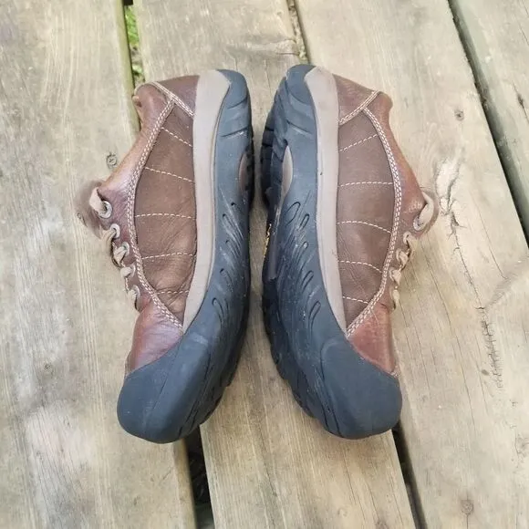 Keen Presidio Brown Leather Cascade/Shitake Casual Lace Up Shoes Woman's 9.5