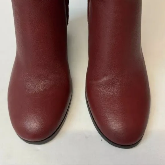 Kenneth Cole New York Womens Burgundy Red Zip-Up High Heel Riding Boots