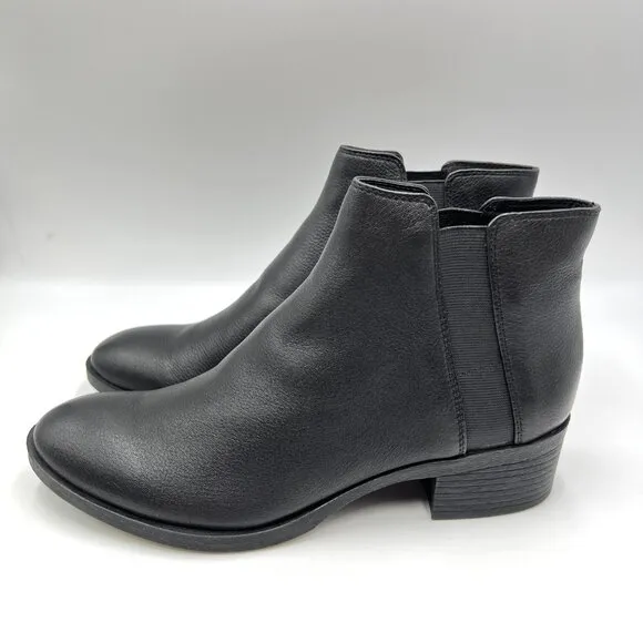 Kenneth Cole Womens Size 9 Levon Black Leather Chelsea Ankle Boots Shoes