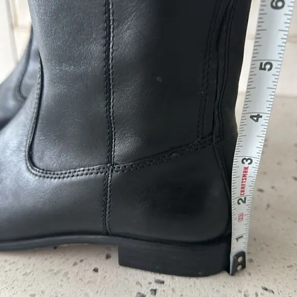 Kenneth Cole NY Mea Women’s Black Leather Knee-High Riding Boots Full Zip Sz 6.5