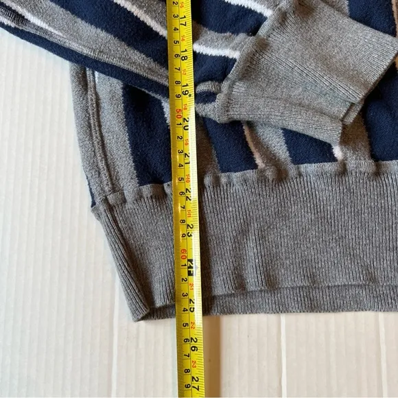 Kent &amp; Curwen Sz S Oversized Appliquéd Striped Cotton Wool Blend Sweater Mans