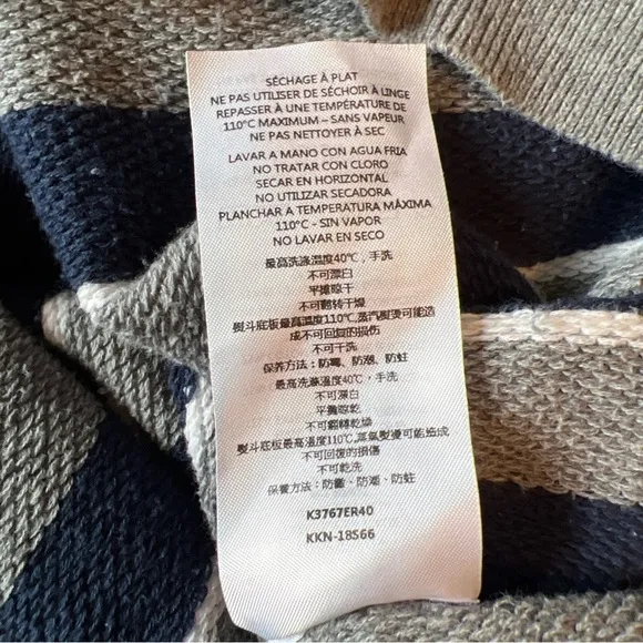 Kent &amp; Curwen Sz S Oversized Appliquéd Striped Cotton Wool Blend Sweater Mans