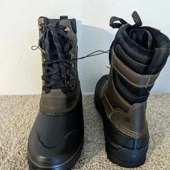 KHOMBU Men's Kenny Leather Duck‎ Snow Boots Waterproof -20 Degrees ~ Size 10 NIB