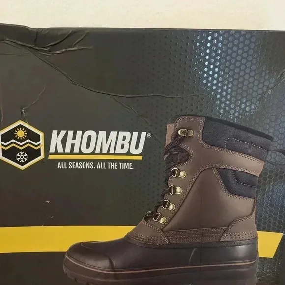 KHOMBU Men's Kenny Leather Duck‎ Snow Boots Waterproof -20 Degrees ~ Size 10 NIB